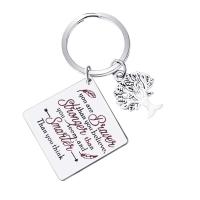 316L Stainless Steel Key Chain, Tree of Life, starinski srebrne boje pozlaćen, 28x28x2mm, Prodano By Strand