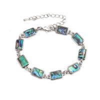 metal Pulsera, con Nácar de Abulón, con 5cm extender cadena, chapado, diferentes estilos para la opción & para mujer, libre de níquel, plomo & cadmio, Vendido para aproximado 7.5 Inch Sarta