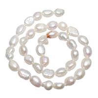 Barokna Kulturan Slatkovodni Pearl perle, Nuggetsi, prirodan, bijel, 8-9mm, Rupa:Približno 0.8mm, Prodano Per Približno 14.5 inčni Strand