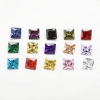 Cubic Zirconia Cabochoner, Square, forskellig størrelse for valg & rivoli tilbage, blandede farver, Grade AAAAA, 15pc'er/Bag, Solgt af Bag