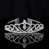 Bridal Tiaras Brass platinum color plated for woman & with rhinestone nickel lead & cadmium free Sold By PC