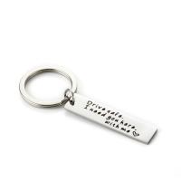 304 rustfrit stål Key Chain, brug for gør-det-selv celle / Nøglering / Hovedbeklædning / broche & Unisex, oprindelige farve, 10x40mm, Solgt af PC