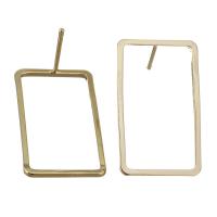 Goujon Laiton, rectangle, Plaqué d'or, 14x23x12mm, 0.8mm, 50PC/lot, Vendu par lot