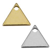 Mässing Smycken Hängen, Triangle, plated, fler färger för val, 8.50x7.50x0.80mm, Hål:Ca 1mm, 200PC/Lot, Säljs av Lot