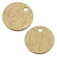 Mässing Smycken Hängen, Flat Round, äkta guldpläterad, 9x0.50mm, Hål:Ca 1mm, 100PC/Lot, Säljs av Lot