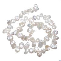 Barokna Kulturan Slatkovodni Pearl perle, Nuggetsi, prirodan, bijel, 5-10mm, Rupa:Približno 0.8mm, Prodano Per Približno 15.3 inčni Strand