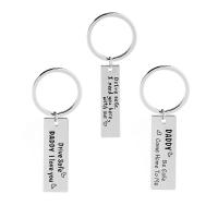 Zinc Alloy Key Chain, Rektangel, platin farve forgyldt, forskellige stilarter for valg & med bogstavet mønster & for kvinde & emalje, nikkel, bly & cadmium fri, Solgt af PC