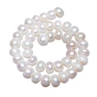 Perles nacres pommes de terre de culture d'eau douce, perle d'eau douce cultivée, pomme de terre, naturel, blanc, 12-13mm, Trou:Environ 2.5mm, Vendu par 15.3 pouce brin