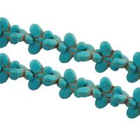 Turquoise sintéiseach Geansaí Necklace, unisex, 20x15x5mm, Díolta Per Thart 31.5 Inse Snáithe