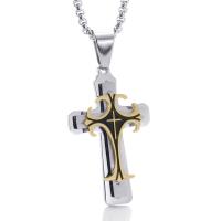 Titanium Steel Pendants Cross plated blacken Approx 3-4mm Sold By PC