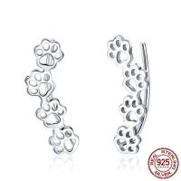 Sterling Silver Jewelry orecchino, 925 argento sterlina, Orma, placcato platino, per la donna & cavo, 8x21mm, Venduto da coppia