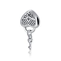 European stile Zinc Alloy pendenti, lega in zinco, Cuore, placcato argento antico, senza filo, assenza di piombo & cadmio, 10-30mm, Foro:Appross. 4-4.5mm, 20PC/borsa, Venduto da borsa