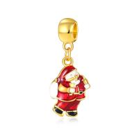 European stile Zinc Alloy pendenti, lega in zinco, Babbo Natale, placcato color oro, senza filo & smalto, assenza di piombo & cadmio, 10-30mm, Foro:Appross. 4-4.5mm, 20PC/borsa, Venduto da borsa