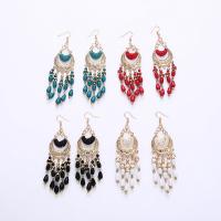 Zinc Alloy Tassel Earring, met Seedbead, kwast, Bohemien stijl & voor vrouw, meer kleuren voor de keuze, nikkel, lood en cadmium vrij, 30x60mm, Verkocht door pair