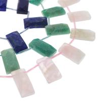 Beads Gemstone misti, pietra preziosa, Rettangolo, materiali diversi per la scelta, 30x15x7mm, Foro:Appross. 1mm, 13PC/filo, Venduto per Appross. 15.3 pollice filo