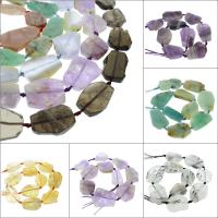 Mišrios Gemstone beads, Brangakmenis, "Nuggets", įvairios medžiagos pasirinkimas, 33x15x7mm-41x28x5mm, Skylė:Apytiksliai 1mm, Parduota už Apytiksliai 16.5 Inch Strand