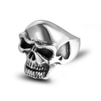 Titantium Steel finger ring, Titan Stål, Skull, Unisex & olika storlek för val & svärta, Säljs av PC