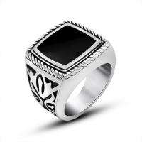 Titanium Steel Finger Ring Unisex & blacken Sold By PC