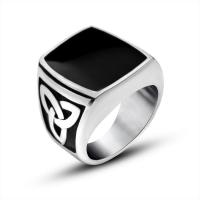 Titanium Steel Finger Ring Unisex & blacken Sold By PC