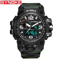 Hodinky Synoke® Men Jewelry, Plastický, s Pryskyřice & Nerez, á, Životodolný voděodolný & pro muže & lupínkovým, army zelená kamufláž, 56x17.7mm, Délka Cca 10 inch, Prodáno By PC