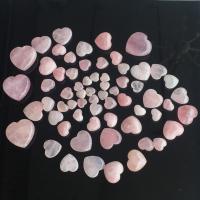 quarzo rosa cabochon, Cuore, lucido, formato differente per scelta, 50PC/lotto, Venduto da lotto