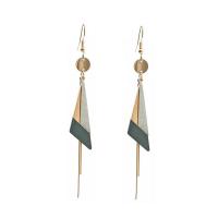 Roestvrij staal Tassel Earring, kwast, plated, voor vrouw, 20x105mm, Verkocht door pair