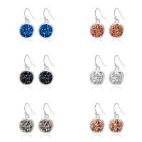 Zinc Alloy Drop Earring, med Plastic, sølvfarvet forgyldt, for kvinde, flere farver til valg, 14x25mm, Solgt af par