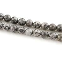 Karta sten Bead, Rund, olika storlek för val, Hål:Ca 1mm, Såld Per Ca 15 inch Strand