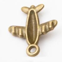 Køretøj Shaped Zinc Alloy Pendler, Airplane, forgyldt, flere farver til valg, 15x13x3mm, Hole:Ca. 2-3mm, 100pc'er/Lot, Solgt af Lot