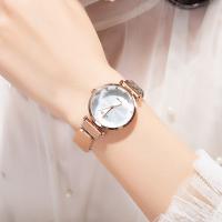 Women Wrist Watch Stainless Steel with zinc alloy dial & Glass Chinese watch movement for woman & with rhinestone plated Approx 9 Inch  Sold By PC