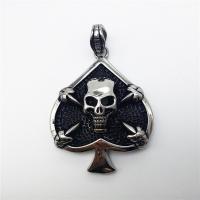 Edelstahl Schädel Anhänger, Halloween Schmuck & Schwärzen, 41x52mm, Bohrung:ca. 2-4mm, verkauft von PC