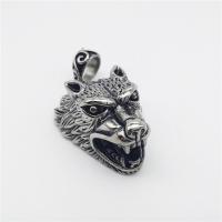 Rustfrit stål Animal Pendler, Stainless Steel, Wolf, forgyldt, sværte, flere farver til valg, 31x51mm, Hole:Ca. 2-4mm, Solgt af PC