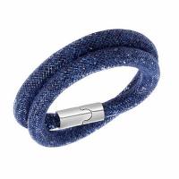 alliage de zinc mesh Bracelet, avec strass acrylique, Placage de couleur argentée, Double couche & unisexe, plus de couleurs à choisir, protéger l'environnement, sans nickel, plomb et cadmium, Vendu par Environ 15.5 pouce brin