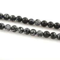 Natural Snowflake Obsidian Beads Round Approx 1mm Sold Per Approx 15 Inch Strand