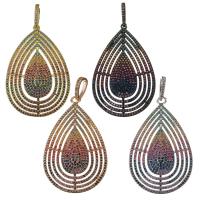 Ciúbach Zirconia siogairlín Micrimhilseogra réiteodh Prás, Teardrop, plátáilte, micrea réiteach zirconia ciúbach, dathanna níos mó le haghaidh rogha, 32x47x7mm, Poll:Thart 5x9mm, Díolta De réir PC