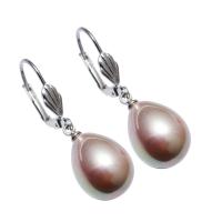 South Sea Shell Hendel weer Earring, messing oorbel clip, Traan, voor vrouw, roze, 12x35mm, Verkocht door pair