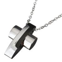 Jewelry Cruach dhosmálta muince, le 2Inch slabhra extender, Cross, unisex & slabhra Oval, dath bunaidh, 14x22mm, 1mm, Díolta Per Thart 18 Inse Snáithe