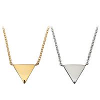 Collier de bijoux en acier inoxydable, avec 1.5Inch chaînes de rallonge, triangle, Placage, unisexe & chaîne ovale, plus de couleurs à choisir, 15x11mm, 1mm, Vendu par Environ 18 pouce brin