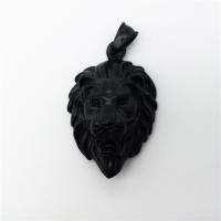 Rostfritt stål Animal Hängen, ROSTFRITT STÅL, Lion, plated, svärta, fler färger för val, 28x43mm, Hål:Ca 2-4mm, Säljs av PC