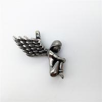 Rustfrit stål smykker Vedhæng, Stainless Steel, Angel, forgyldt, sværte, flere farver til valg, 38x37mm, Hole:Ca. 2-4mm, Solgt af PC