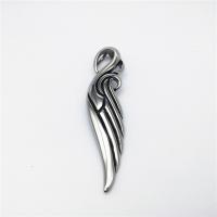 Stainless Steel Pendants Wing Shape blacken Approx 2-4mm Sold By PC