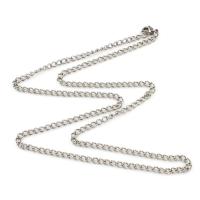 Stainless Steel Chain halskæde, Unisex & twist oval kæde, oprindelige farve, 3x5x1mm, Solgt Per Ca. 22 inch Strand