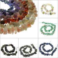 Smíšené Gemstone Korálky, Drahokam, Nuggets, různé materiály pro výběr, 12x13x4mm-25x24x20mm, Otvor:Cca 1mm, Prodáno za Cca 15.7 inch Strand