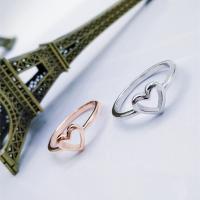 Zinc Alloy fingerring, Heart, forgyldt, for kvinde, flere farver til valg, nikkel, bly & cadmium fri, Solgt af PC