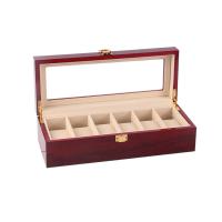 Dřevo Watch Box, s Sklo, Obdélník, více barev na výběr, 310x110x80mm, Prodáno By PC