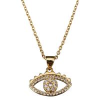 Stainless Steel Jewelry Necklace with 1.5Inch extender chain Eye gold color plated oval chain & for woman & with rhinestone 2mm Sold Per Approx 18 Inch Strand