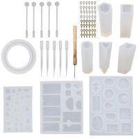 silicone Set di stampi epossidici, with legno & acciaio inox, Rettangolo, placcato, 62mm, Venduto da set