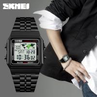 SKmei® Men Ékszer Watch, Stainless Steel, -val Üveg & ABS műanyag, galvanizált, az ember & luminated, több színt a választás, 33x45x10mm, Hossz Kb 8 inch, Által értékesített PC