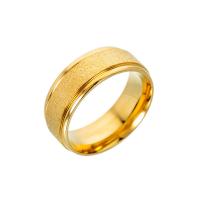 Bague en acier inoxydable, Placage de couleur d'or, unisexe & normes différentes pour le choix, protéger l'environnement, sans nickel, plomb et cadmium, Taille:7-11, Vendu par PC