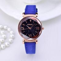 Reloj de Pulsera de Mujeres, Cuero de PU, con Vidrio, chapado en color rosa dorada, para mujer, más colores para la opción, 35x8mm, longitud aproximado 9.4 Inch, Vendido por UD